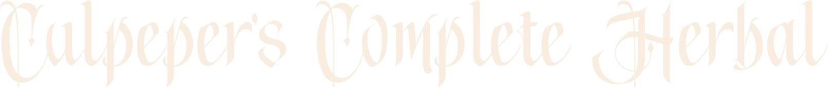 Culpeper's Complete Herbal.